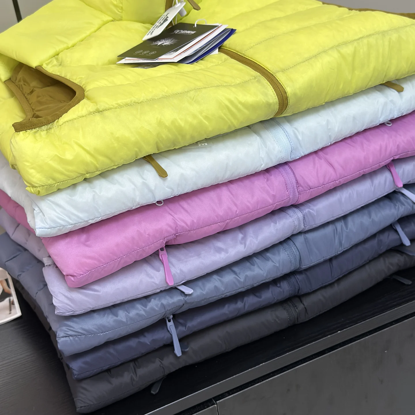 دافئ خفيف الوزن عالي الكثافة 90 الأبيض Du أسفل سترة زوجين Sle طوق الوقوف الطبقات ارتداء سترة مبطنة تخفيف Sle #5