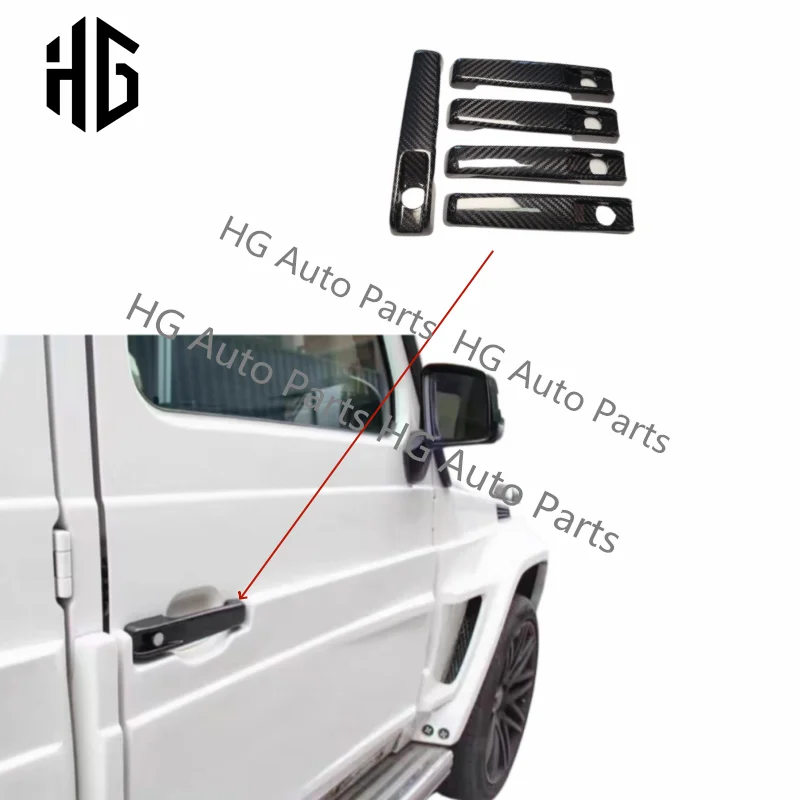 

3K Twill Weave Carbon Fiber Door Panel Handle Cover Exterior Parts Replacement For Mercedes Benz G Class Wagon W463 G63 G55 G500