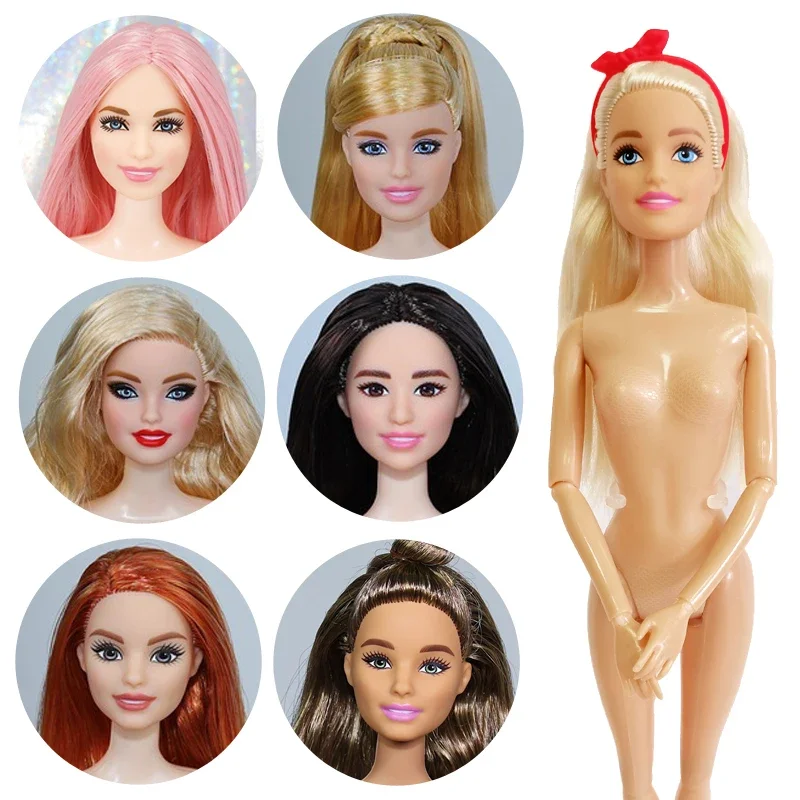 29cm Naked Dolls Body 11 Joints Move Variety Skin Colorful Blonde Long Hair Makeup Doll Bjd Kids Toys for Girls Accessories Gift