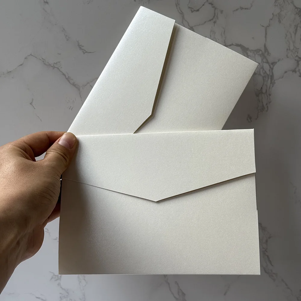 25pcs Blank Pocketfold Card Invitation DIY wedding paper envelope，DIY invitation，new pocket invitation