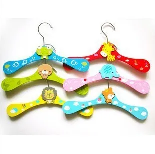 6pcs/Se Cartoon Wooden Baby Clothes Hangers Cute Mini Closet Organizer Room Durable Hangers For Family Bedroom Balcony Bathroom