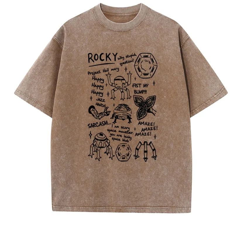 AMAZE Space Monster T-Shirt Men Women Project Hail Mary Rocky T Shirt Funny Sarcasm Humor T-Shirts Casual Round Neck view 3