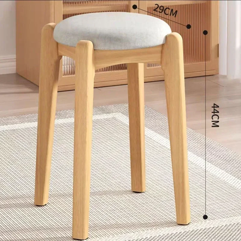 Luxury Wooden Round Dining Chair Makeup Kitchen Design Living Room Dining Stools Portable Taburete Cocina Home Furniture