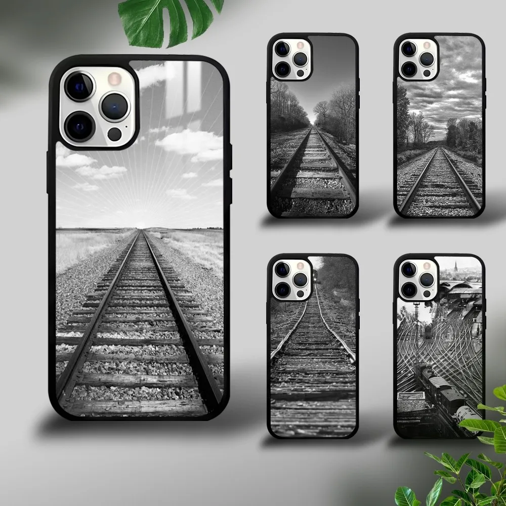 

Train Rails Phone Case For iPhone 16 15 14 13 12 11 Pro Xs Max Mini Plus Celulares Hard Funda