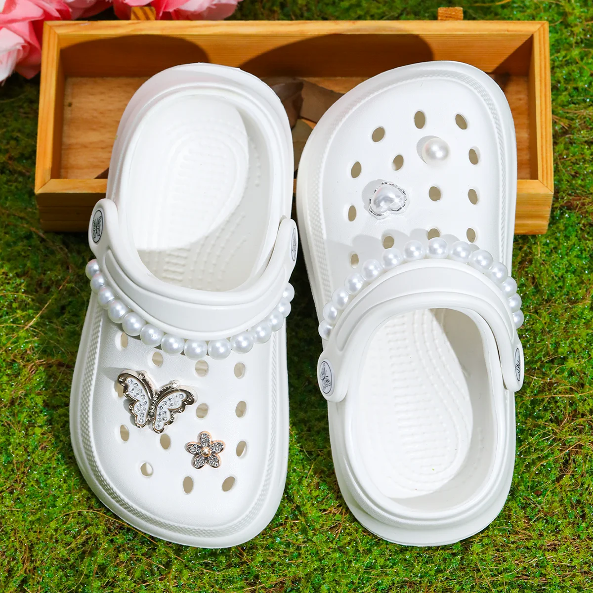 Kids Slip-On Clogs and Mules - Breathable, Waterproof, EVA Garden Shoes with Decorative Chain for Beach and Everyday Wear 168