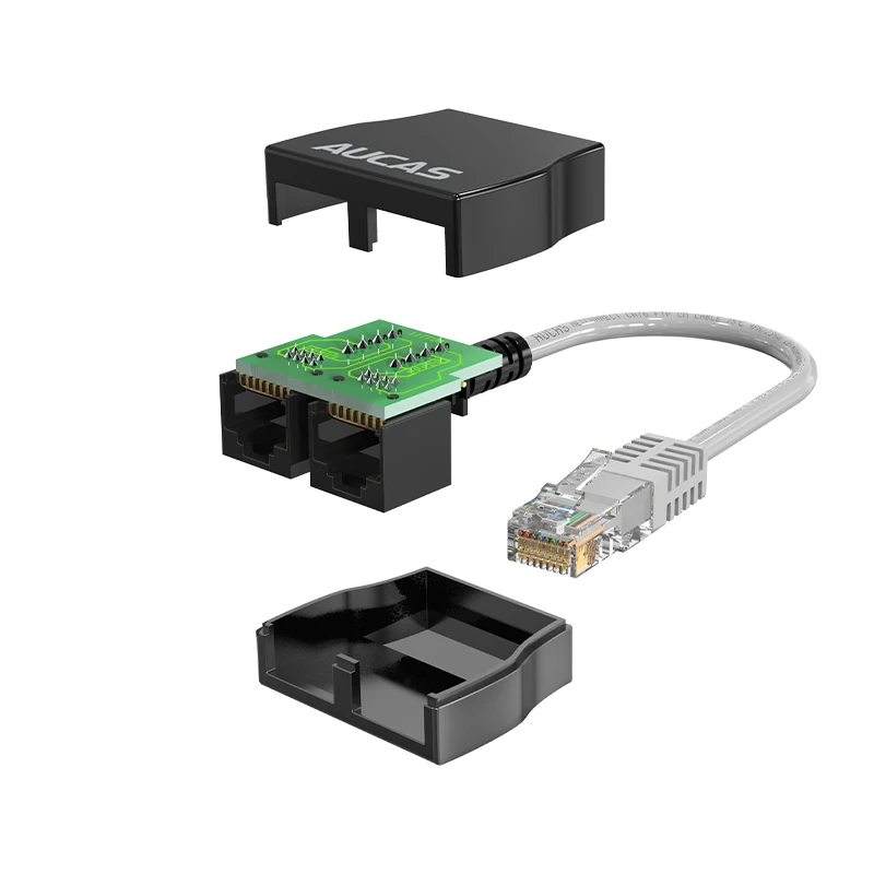 AUCAS-Spliter Cable Network, Extensão RJ45, 1 a 2 Portas, Conecte-se à Oferta DevIce