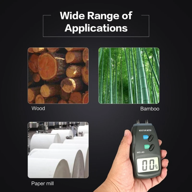 Accurate Moisture Meter Water Leak Detector with Lcd Display Digital Moisture Tester Portable Dampness Inspection