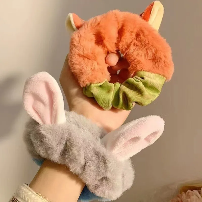 Anime dessin animé Zootopia Nick et Judy mignon bandeau en peluche accessoire de cheveux cadeau d'anniversaire pour fille