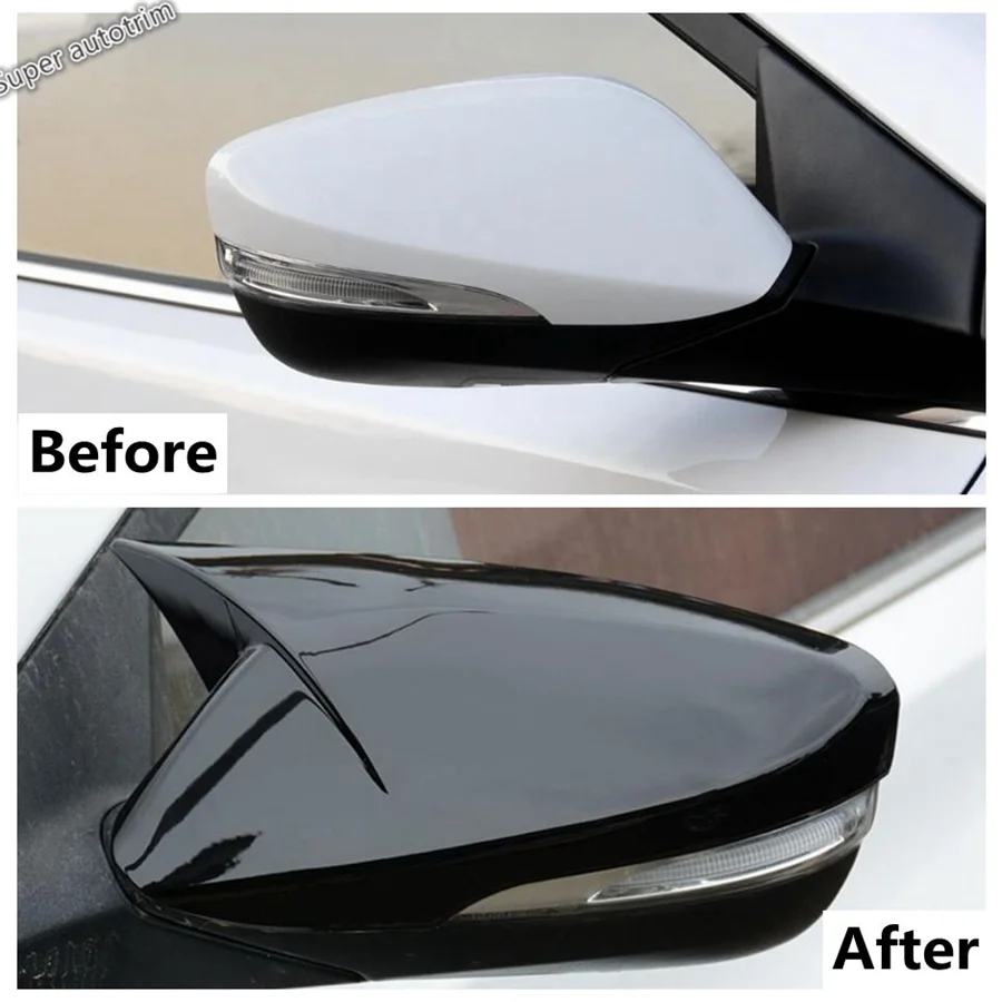 

Black Car Door Side Rearview Mirror Wing Cap Decor Cover Trim Accessories For Hyundai Elantra Veloster 2011 - 2015 Ox Horn Style