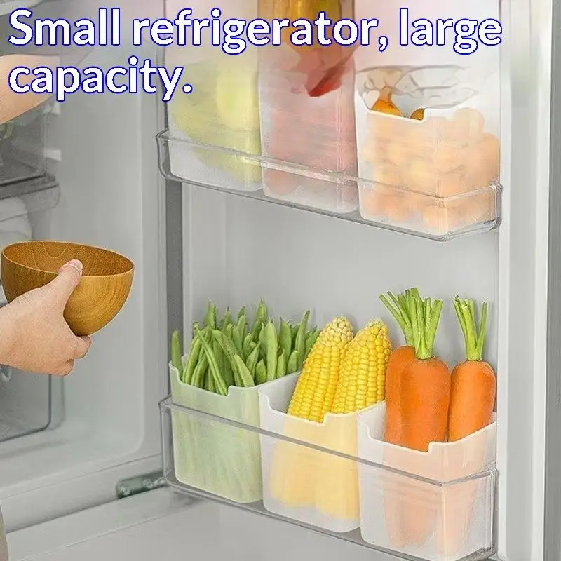 4Pcs Food Grade Refrigerator Storage Boxes Clear Transparent Stackable Containers for Kitchen Food Sorting Storage