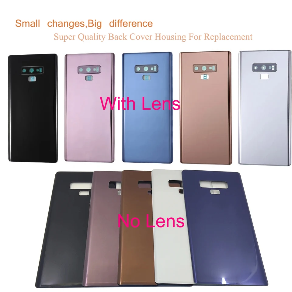 10Pcs/Lot For Samsung Galaxy Note 9 N960 N960F Battery Cover Back Housing Door Rear Case Chassis Shell With Camera Lens