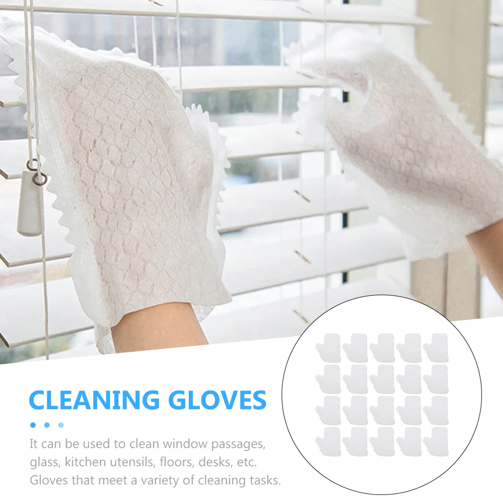 

20 Pcs White Dishcloths Gloves Reusable Kitchen Cleaning Household Dust Removal Waffles Washing Work Storage