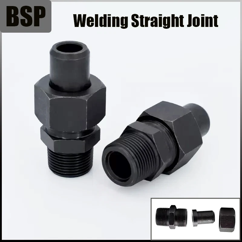 Hydraulic Pipe Weld Joint Caliber 6~28mm Transition Joint Male Thread BSP 1/8