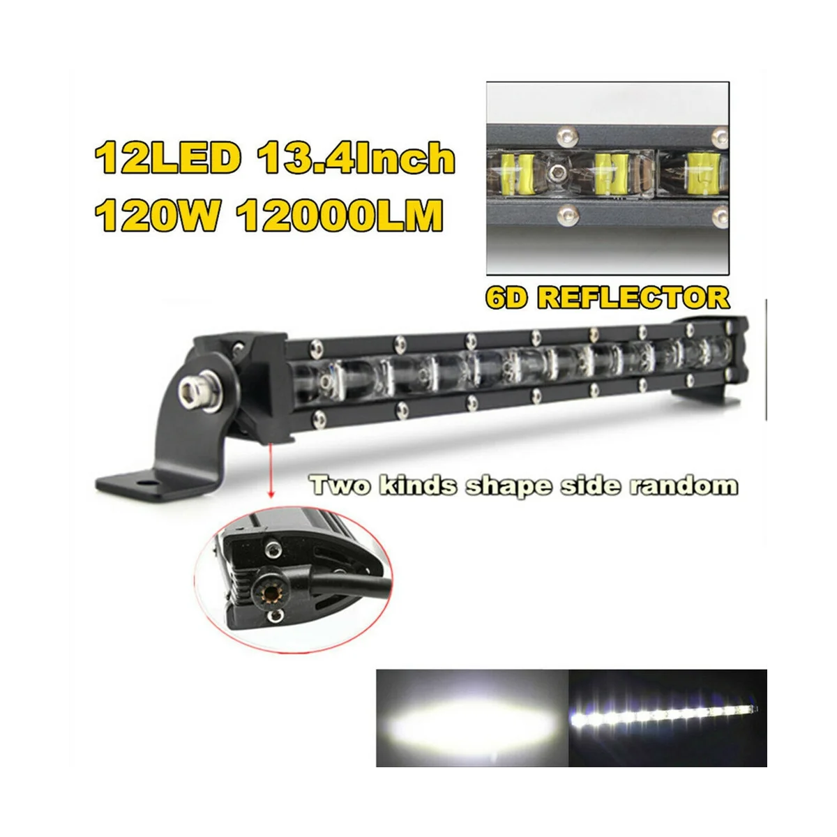 Beach 54W 20inch 18LED Long Bar Light for Off-Road Beach Single Row Center Grid Spot Light