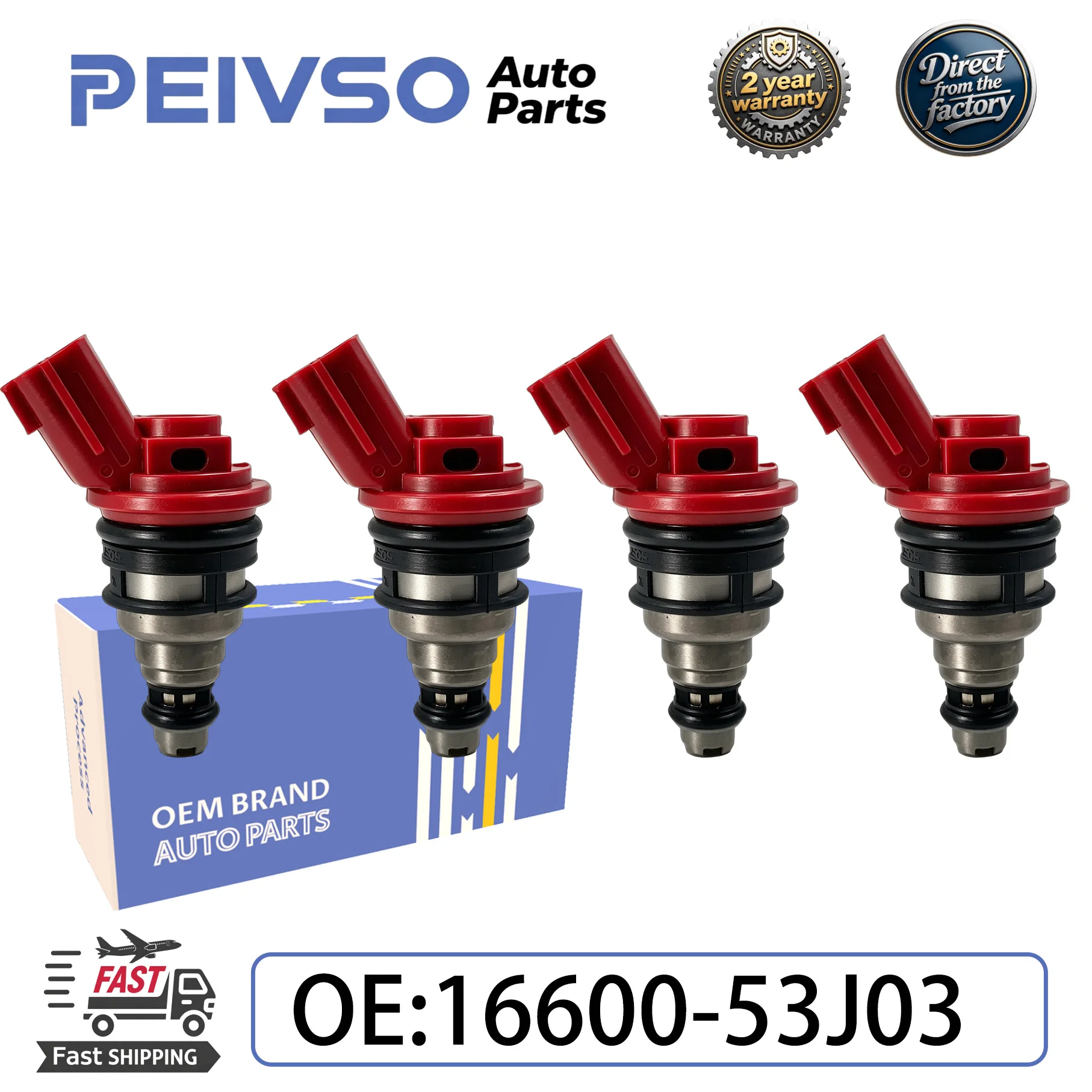 Высококачественные топливные форсунки PEIVSO 4x для Nissan Infiniti 2.0L 3.0L Z32 SR20 KA24DE, артикулы 16600-53J03, 16600-53J00, 16600-53J01