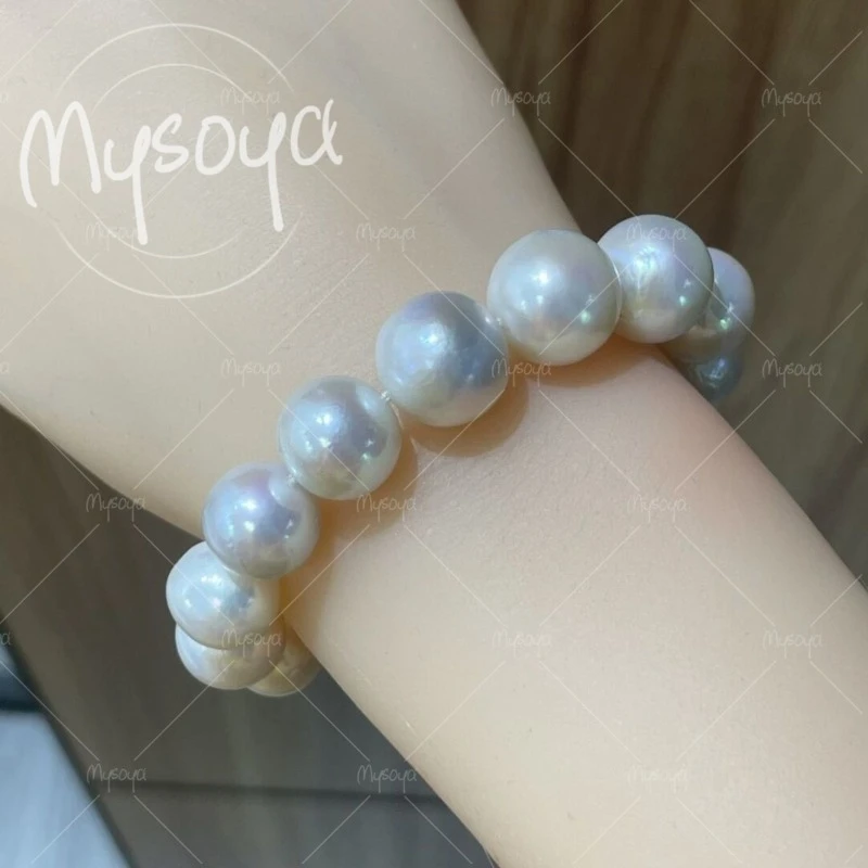 

Браслет MYSOYA из белого пресноводного жемчуга Эдисон 10-12 мм, в подарочной коробке, подарок для нее, на день рождения, свадьбу, День матери A0156