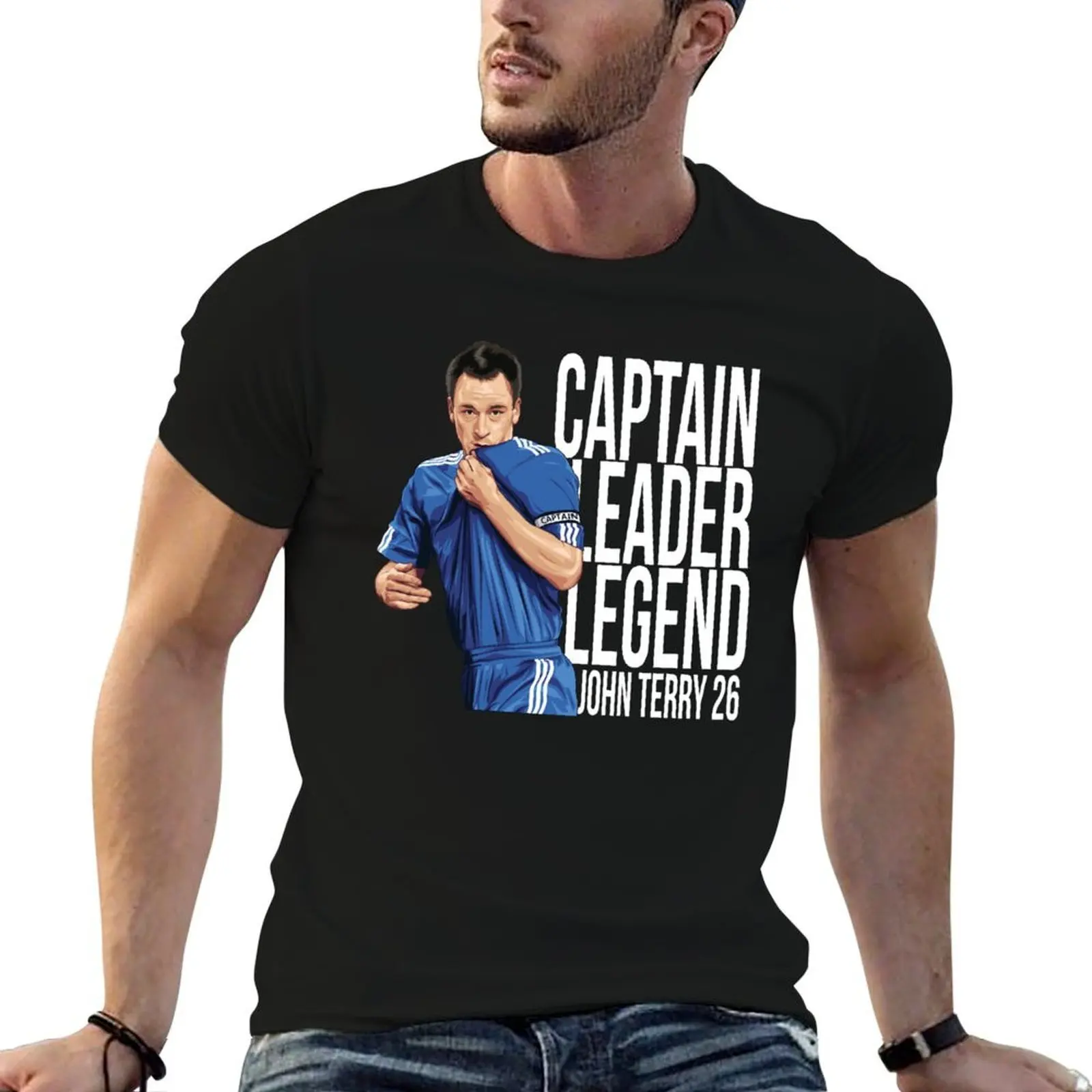 

Джон Терри - футболка Captain Leader Legend, хлопковая футболка, мужская дизайнерская футболка, мужская футболка из 100% хлопка, футболка люксового бренда