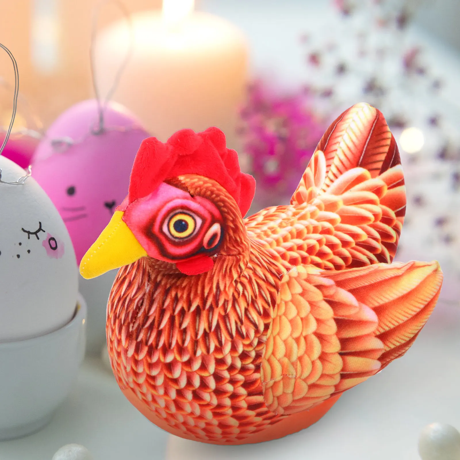 

1Set Easter Chick Hen Decoration Soft Material Creative Easter Party Garden Home Gift Adornment Creative Chick Adornment