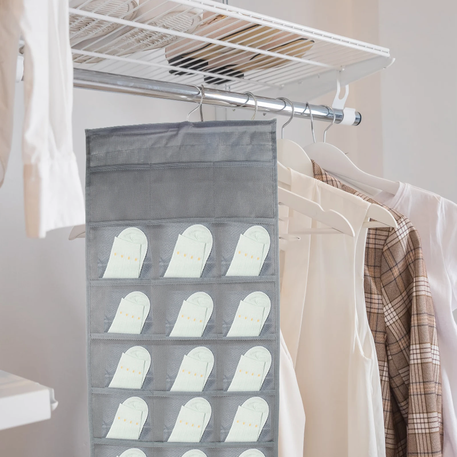 

Hanging Underwear Organizer 30 Compartment Double-Sided Bra Socks Storage Pouch Wardrobe Closet Bedroom Home Organization