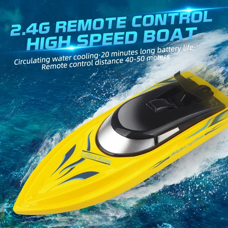 RC Battery Boat Ship 2.4Ghz High-Speed Remote Control Racing Ship Water Speed Boat Child Model Kids Boys Outdoor Pool Toys Gifts