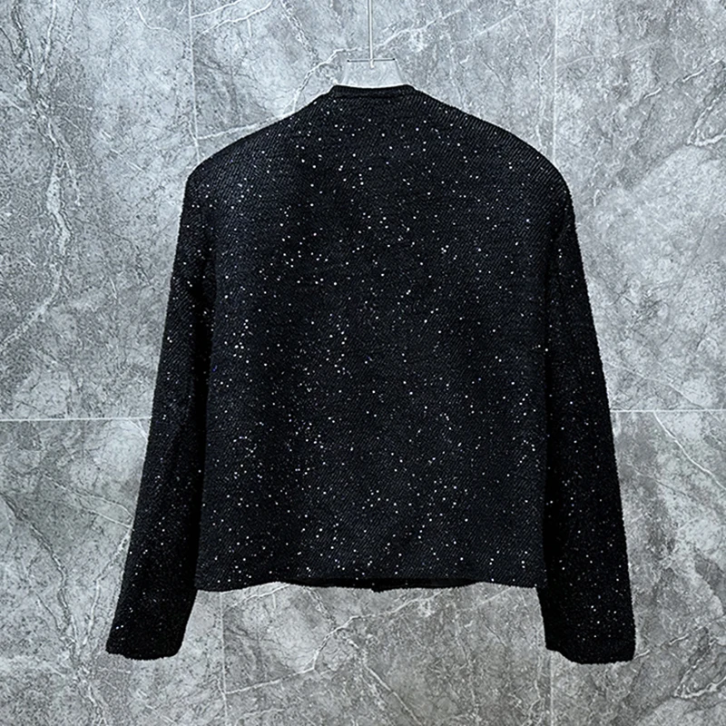 PFHQ Short Jacket Sequins Multiple Zippers Design Fashion Trendy Long Sleeve Darkwear 2024 Male Tops Korea Casual 21Z5591