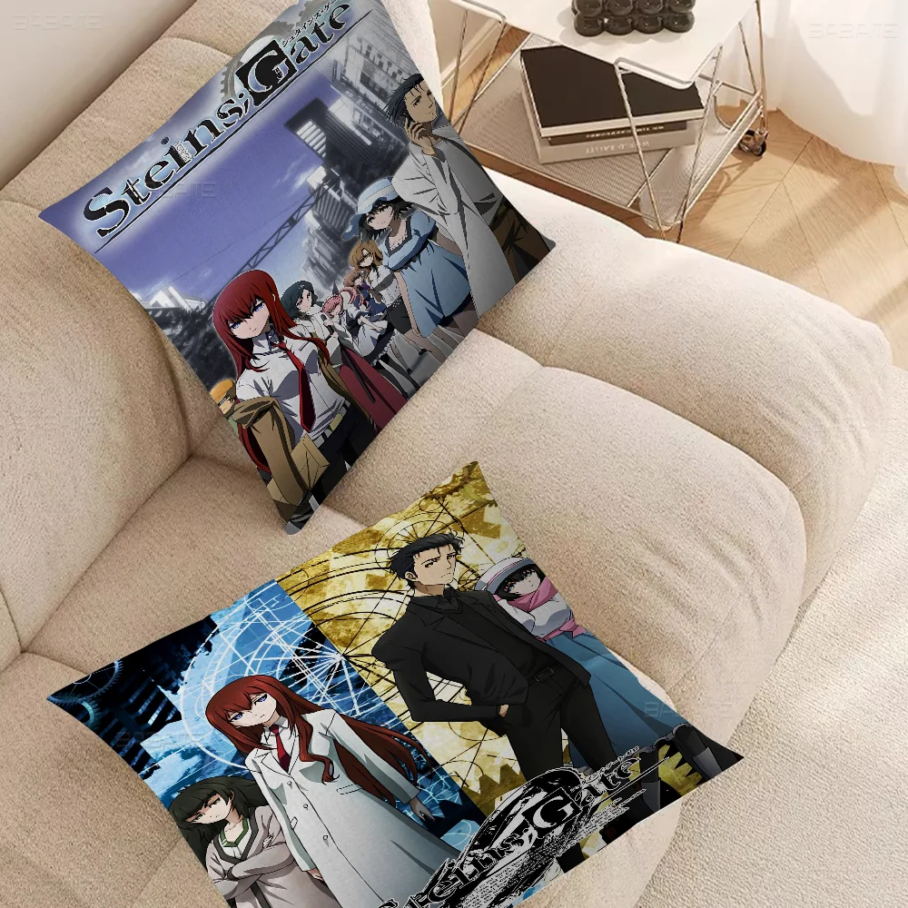 Anime Steins Gate Personalized Picture Text Home Decorative Pillows Household Gifts 45x45cm