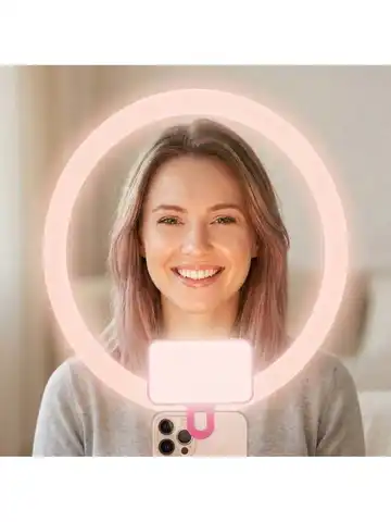 Portable Clip-on Phone Ring Light, Rechargeable LED Selfie Fill Light 3 Modes for Live Streaming Vlog Video Recording, Pocket Makeup Lamp, Birthday Gift for Girls Teens