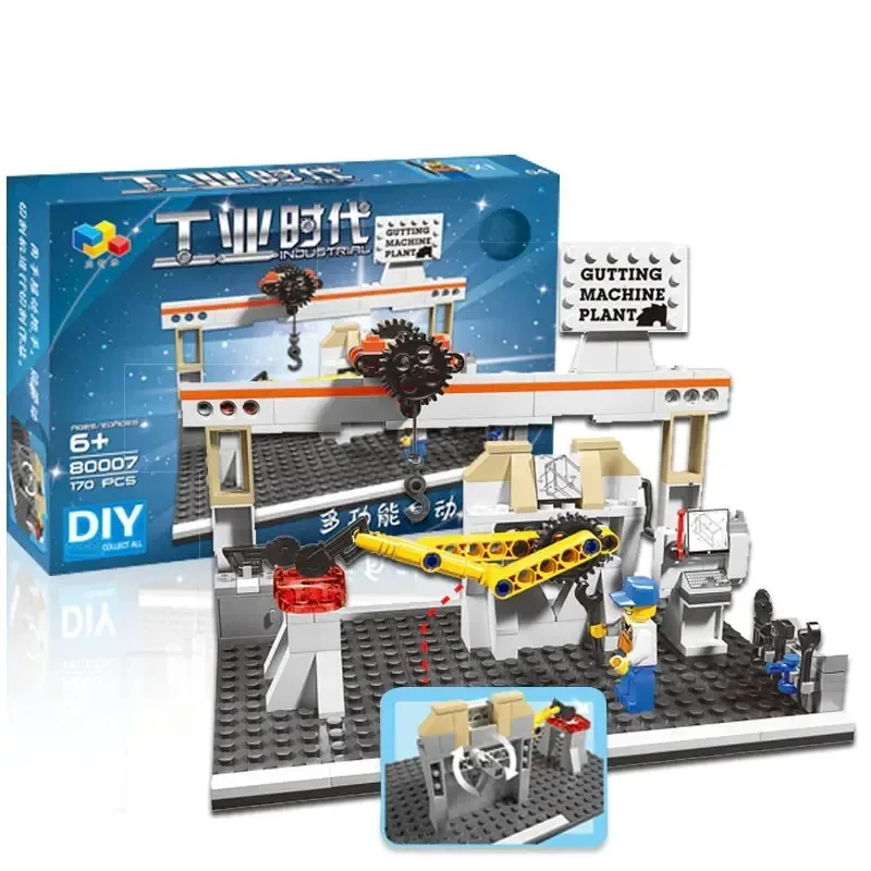 4in1 Creative Industrial Machinery Factory Wind Power Generation Building Blocks Pipelining Production Assemble Bricks Kids Toys