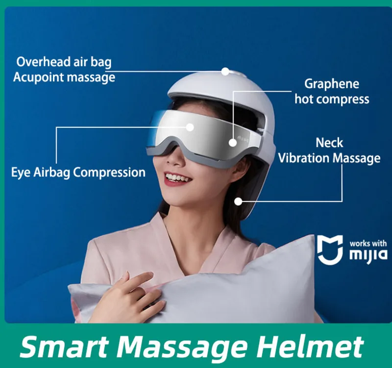 Original Momoda Smart Massage Helmet ,Massage For Head/ Eye/Neck Head Massage Eye Airbag Compression Neck Vibration