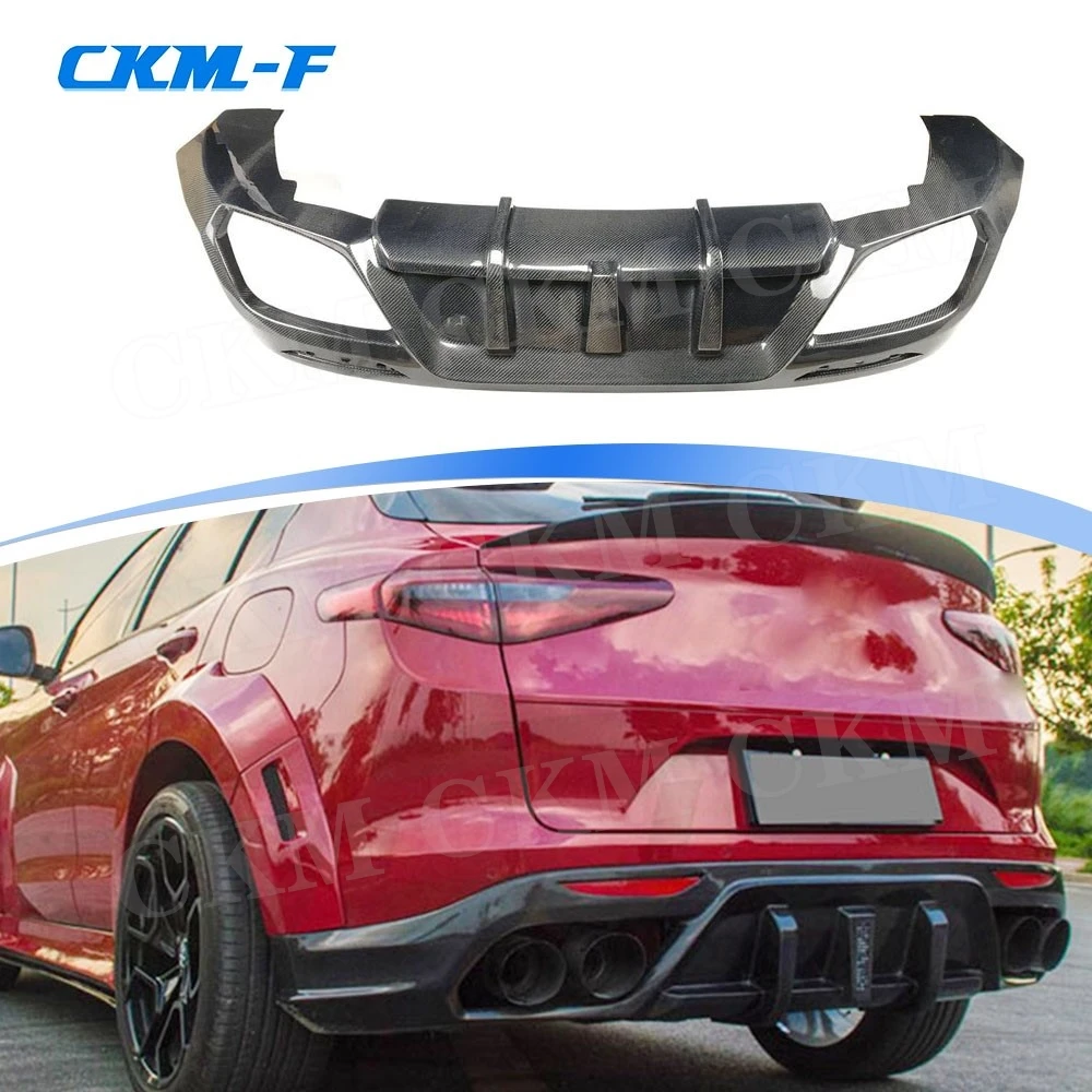 

Carbon fiber / FRP Rear Lip Diffuser Spoiler For Alfa Romeo Stelvio 2017 2018 2019 FRP Car Bumper Guard Car Styling