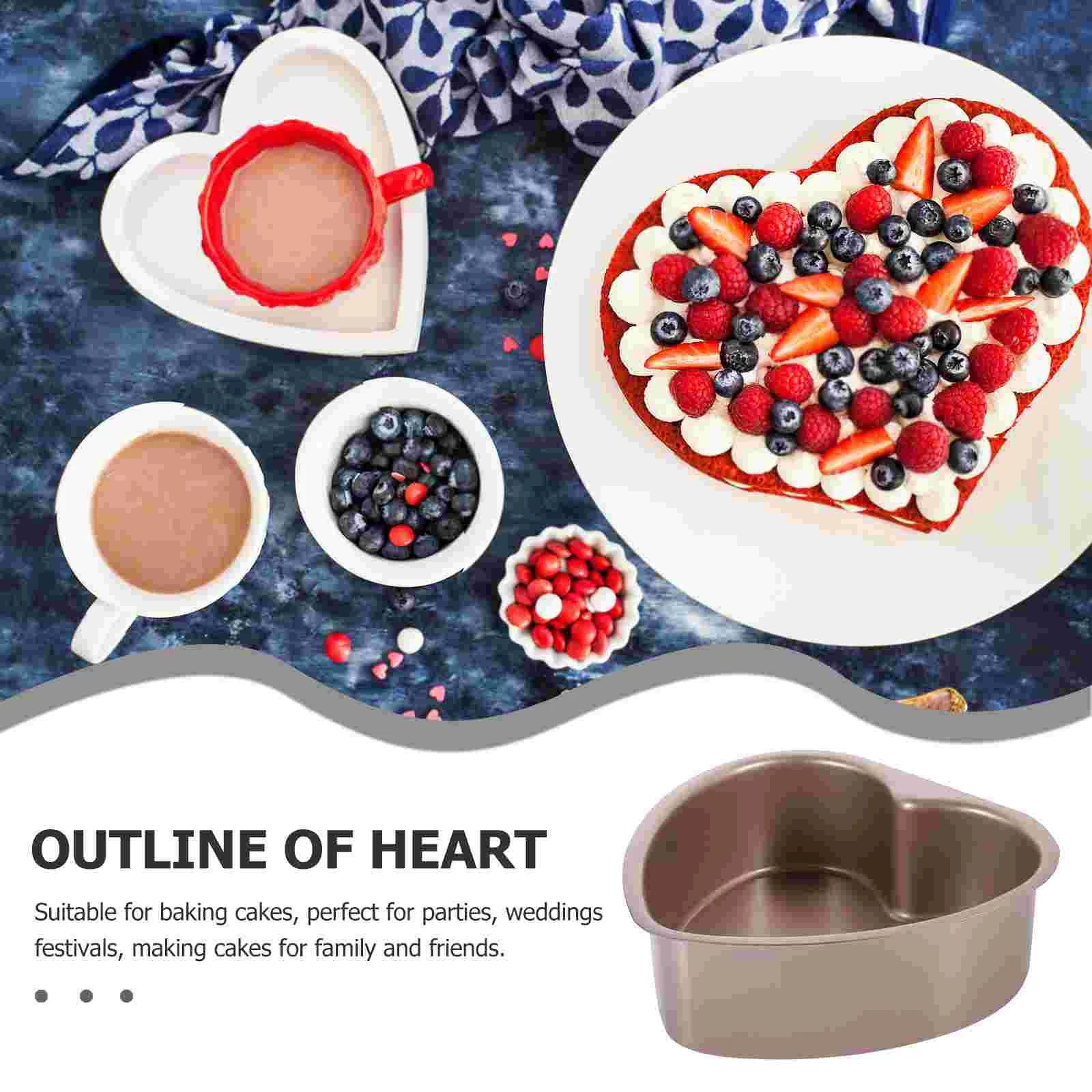 Heart Shaped Live Bottom Cake Mold Baking Tin for Round Pan Plate with Lid Molds Dish Stencils Set