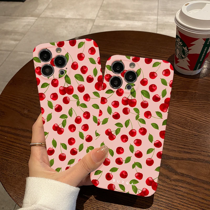 Чехол для телефона BURGA Cherry для VIVO X50 X60 X70 X80 X90 Pro Y02 Y15S Y16 Y17 Y19 Y20 Y21 Y35 Y50 Y76S Y75 5G Hard PC Cover