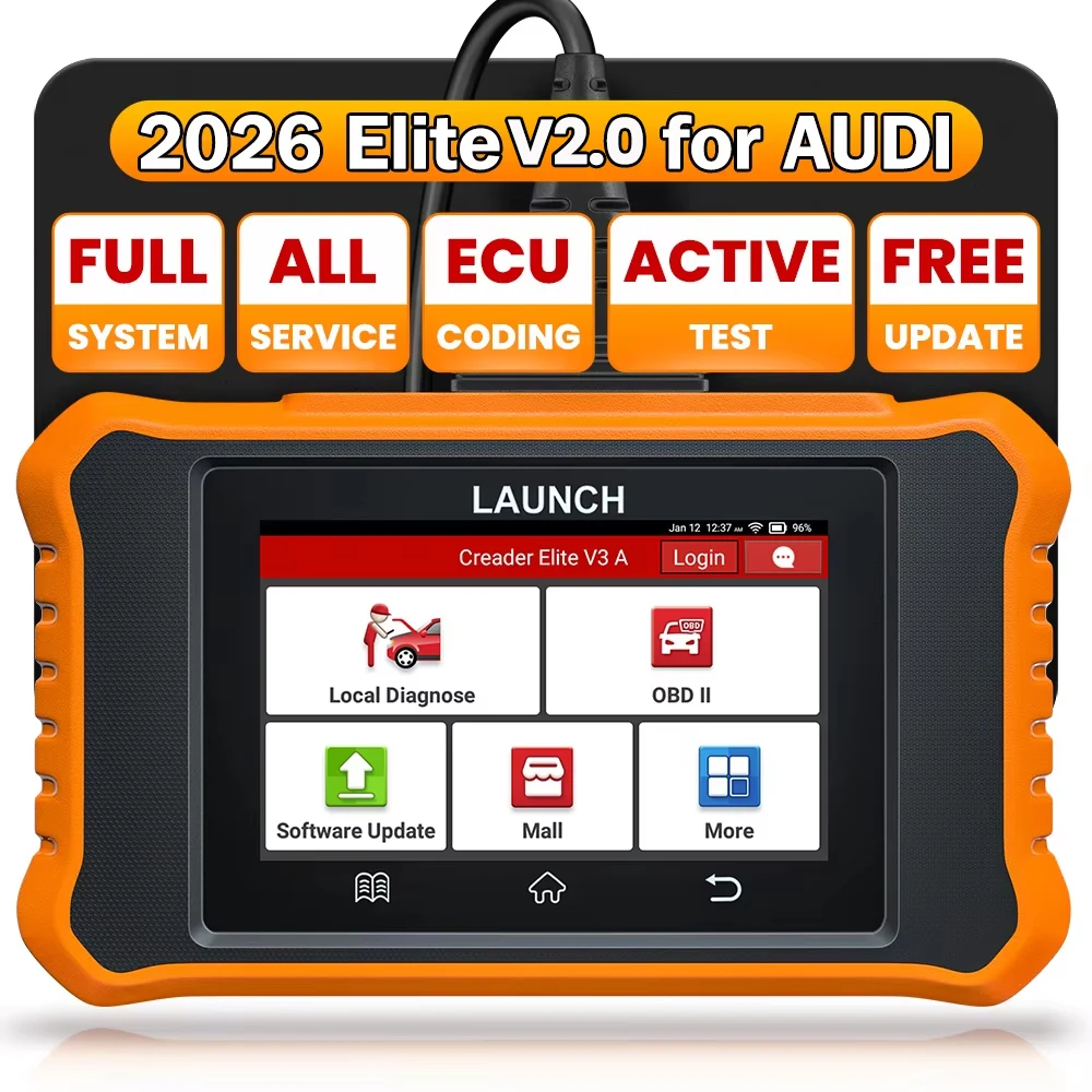 【Pour Audi/VW/Seat/Škoda】 NOUVEAU LANCEMENT 2026 LAUNCH X431 ELITE V2.0 Outil de diagnostic bidirectionnel Scanner de diagnostic complet du système Codage ECU Gratuit