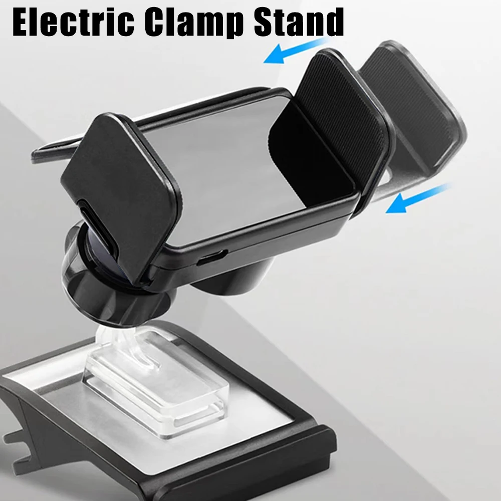 Solar Powered Bracket Car Mobile Phone Holder For Tesla Model 3 Model Y 360 Degrees Rotating For 4.0-7.2 inch Smart Phone