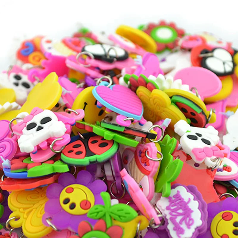 36PCS DIY Colorful Loom Rubber Bands Bracelets Jewelry Making Accessories for Kids Girls Charms Pendant Animal Flower Beads Toy