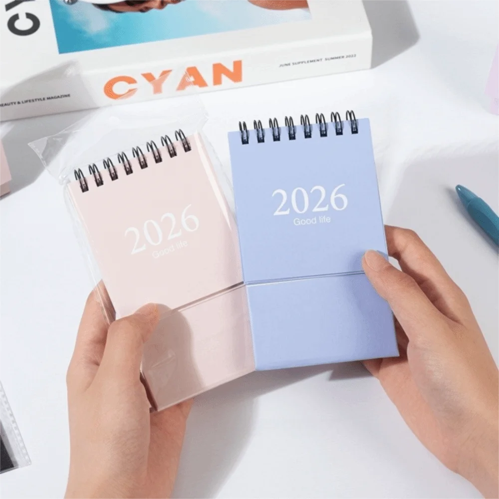 Simple Mini 2026 Calendar Morandi Portable Plan Book Pocket Calendars Desktop Ornament