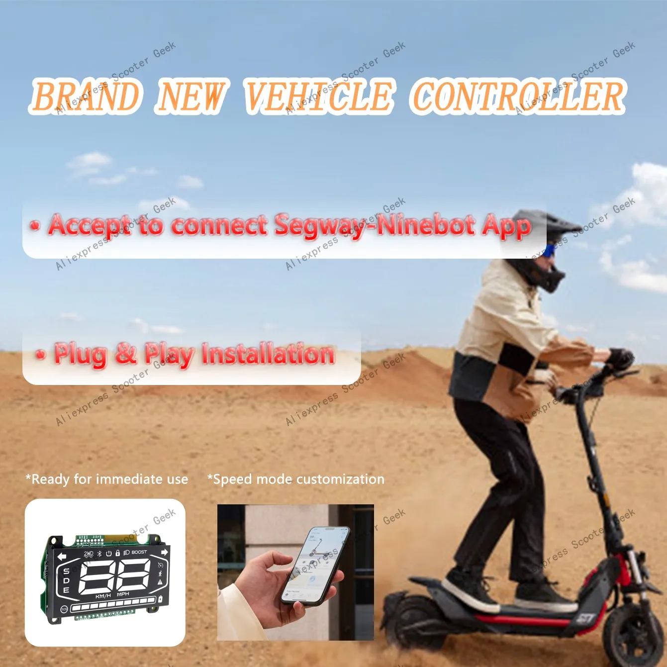 40 km/ساعة ZT3 PRO لوحة عرض التحكم في السيارة لـ Ninebot بواسطة Segway ZT3 PRO E D أجزاء وحدة تحكم سكوتر كهربائي VCU #6