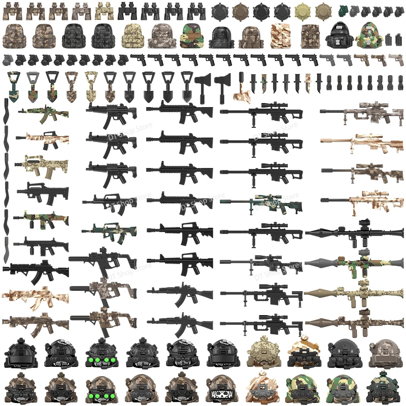 

NEW Game Educational Action Figures Soldiers Accessories weapons Building Block Toys For Children gifts WM2598-WM2603