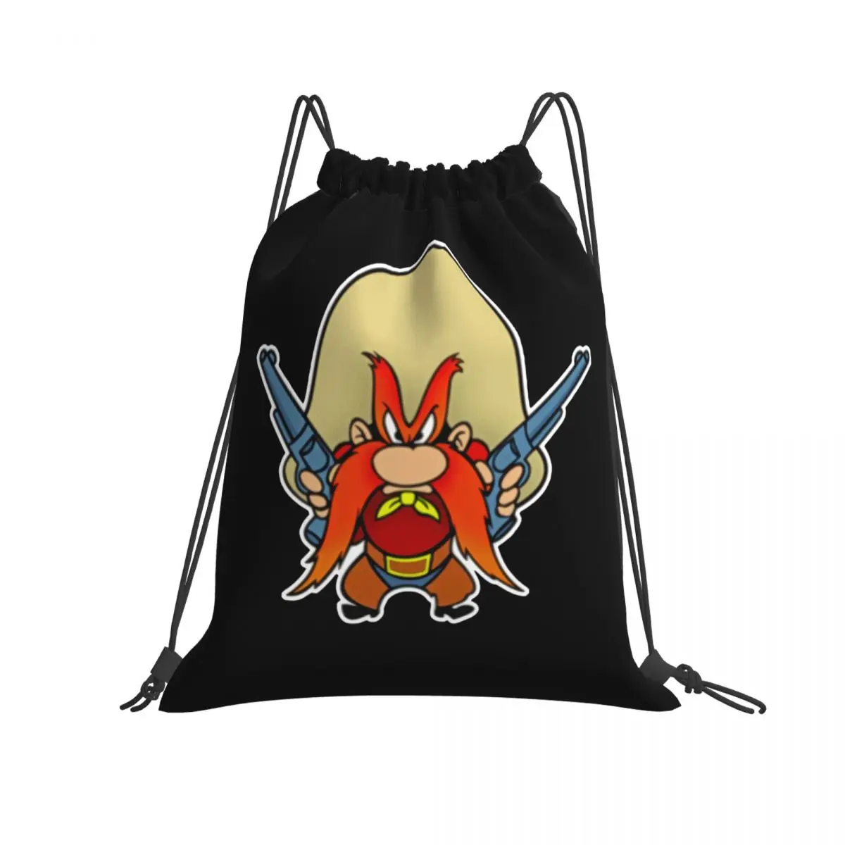 Yosemite Sam Cowboy 49Er Pistol Shooting Revolvers Cartoon Wild We Drawstring Bags Gym Bag Foldable Clothes Backpacks