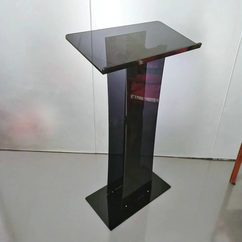 Acrylic plexiglass conference podium black acrylic school podium