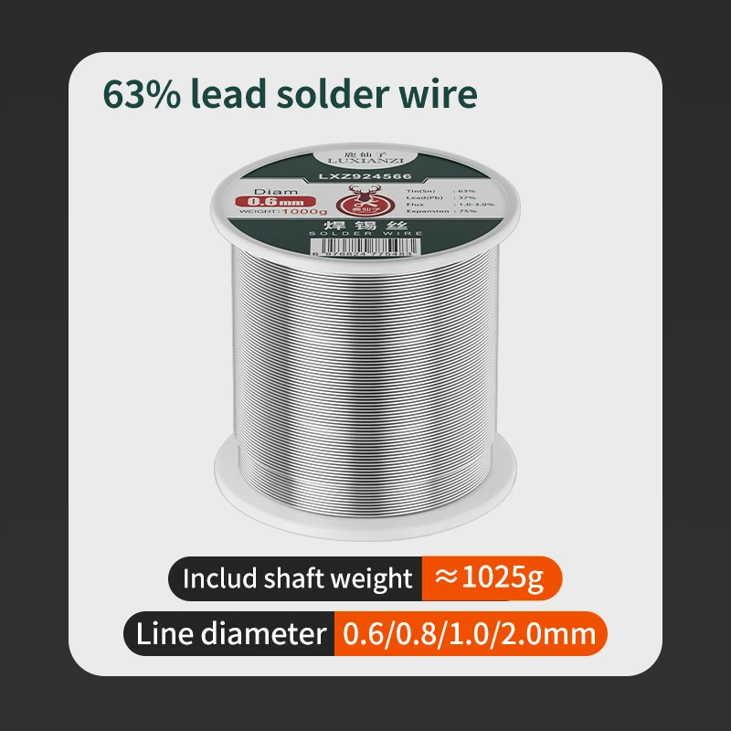 LUXIANZI 1000G Soldering Tin Wire Easy Melt Lead free/Lead Solder Wire Roll Repair Tool Universal No-clean Welding Wire