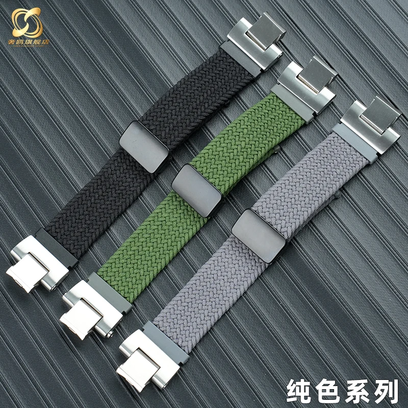 GST-B400 สําหรับ Casio G-SHOCK หัวใจเหล็ก gst-b400 series ดัดแปลงหัวเข็มขัดแม่เหล็กอินเทรนด์ทอไนลอนผู้ชายสายนาฬิกา