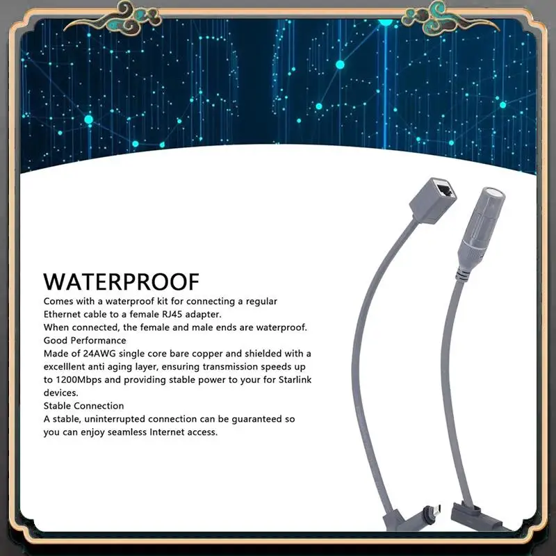 

ASMA-Male To RJ45 Adapter, RJ45-1 RJ-2 Cable RJ45 Female Connectors, 24AWG 1200Mbps Waterproof Cable RJ45 Adapter For Router