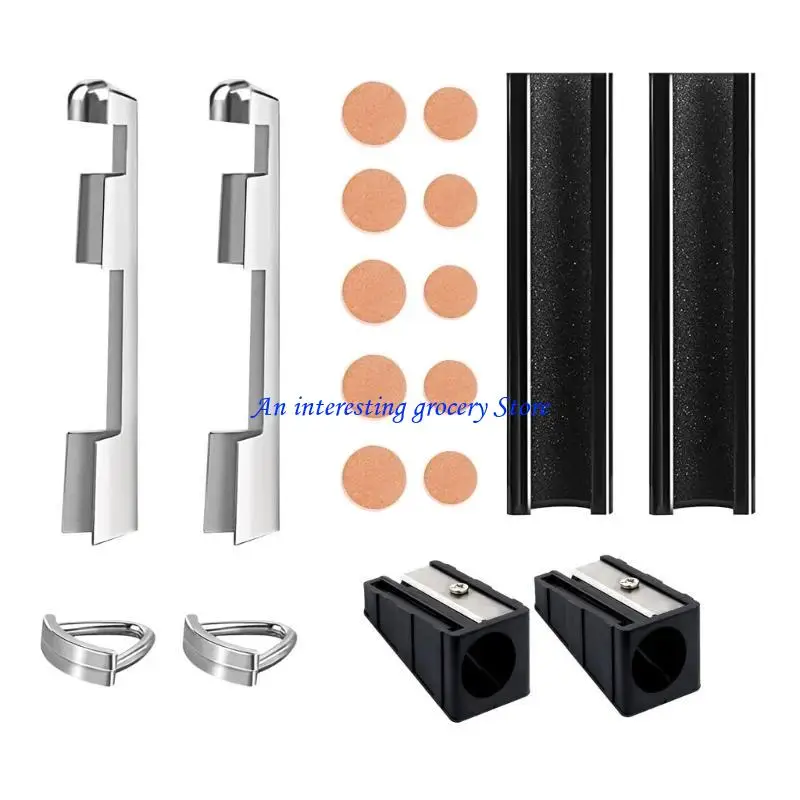 

652D Pool Cue Repair Kits Including 2 Cue Clamps 10 Cue Tips 2 Pool Ball Shaper 2 Cue Tips Trimmers for Billiard Cue Repair