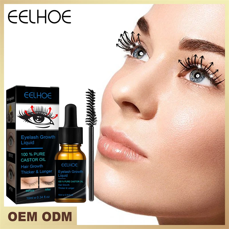 Eyelash Growth Serum Castor Oil Eyelash Care Solution Eyelashes Enhancer Longer Thicker Eyebrows Lift Growth Fluid Eye Care