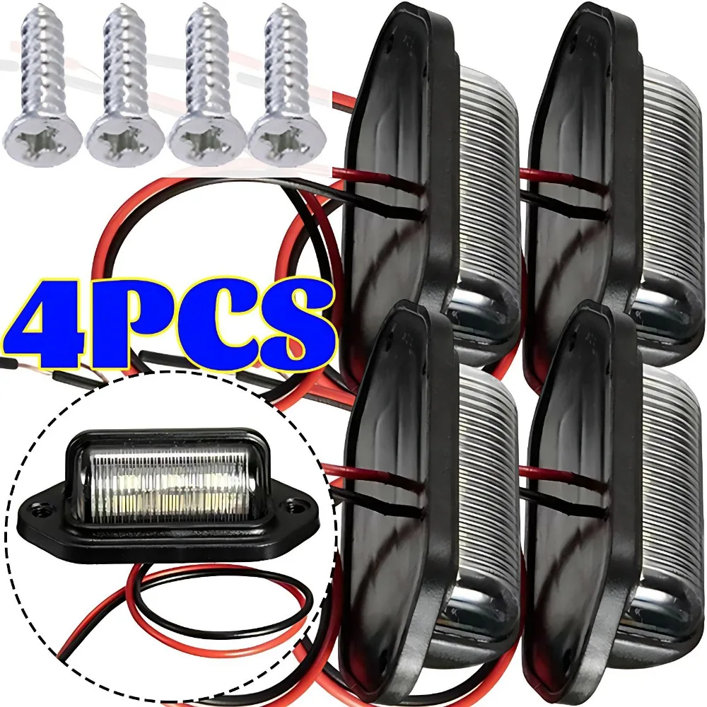 Multi Use 6LED Truck License Plate Light 12V 24V Auto Motorcycle RV Boat SUV Under Hood Step Side Marker Courtesy Tag Lamp Bulb
