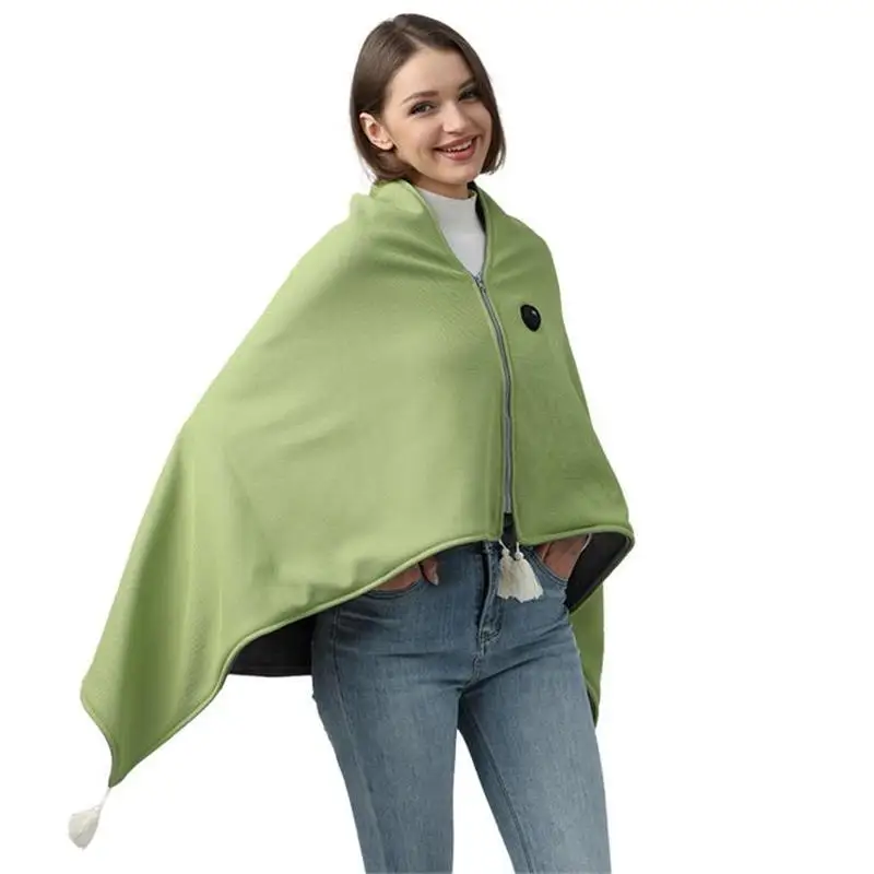 Wearable Heated Throw Blanket Powered Outdoor Camping Thermal Supplies Fast Heating Cozy Soft Flannel