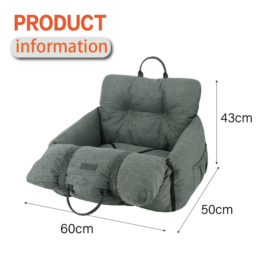 Multifunctional Pet Travel Safety Dog Bed With Straps Pet Car Seat Booster Waterproof Dog Car Seat