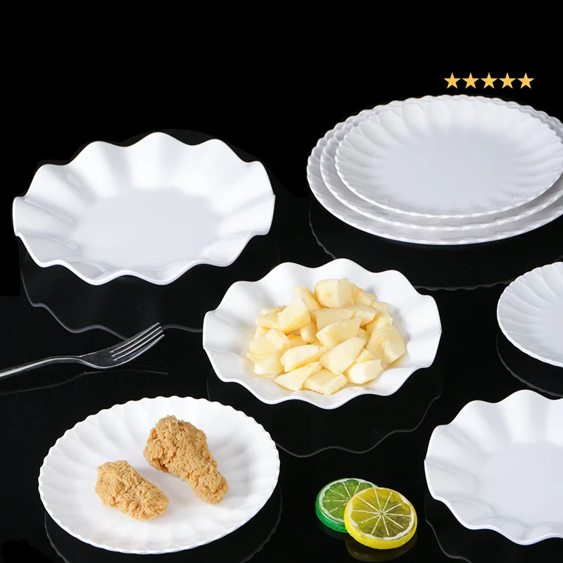 Melamine Plastic Fall-proof Dish Commercial Lace Plate Restaurant Tableware