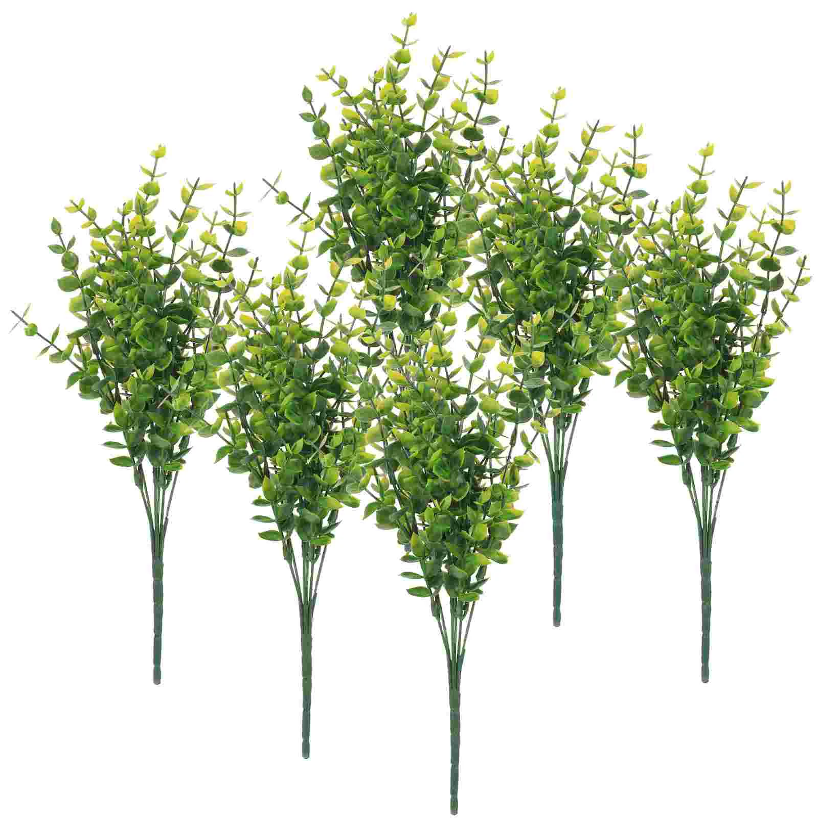 6 Pcs Simulated Eucalyptus Artificial Plant Adornments Vase Decors Stems Plants Faux Leaves Leaf